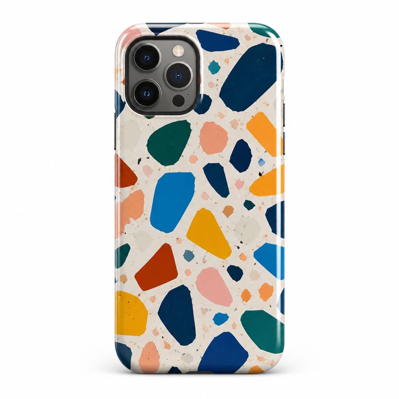 A colorful printed fashion phone case, similar to a Casetify Impact case
